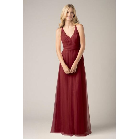 Watters Wtoo Infinity Bobbinet Bridesmaid Dress Claret Red Style 852 Womens 12 - Picture 10 of 11
